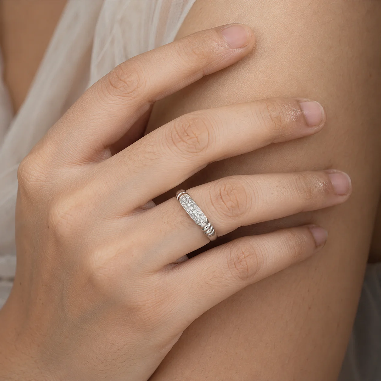 Aurielle Pavé Band Ring - Image 4