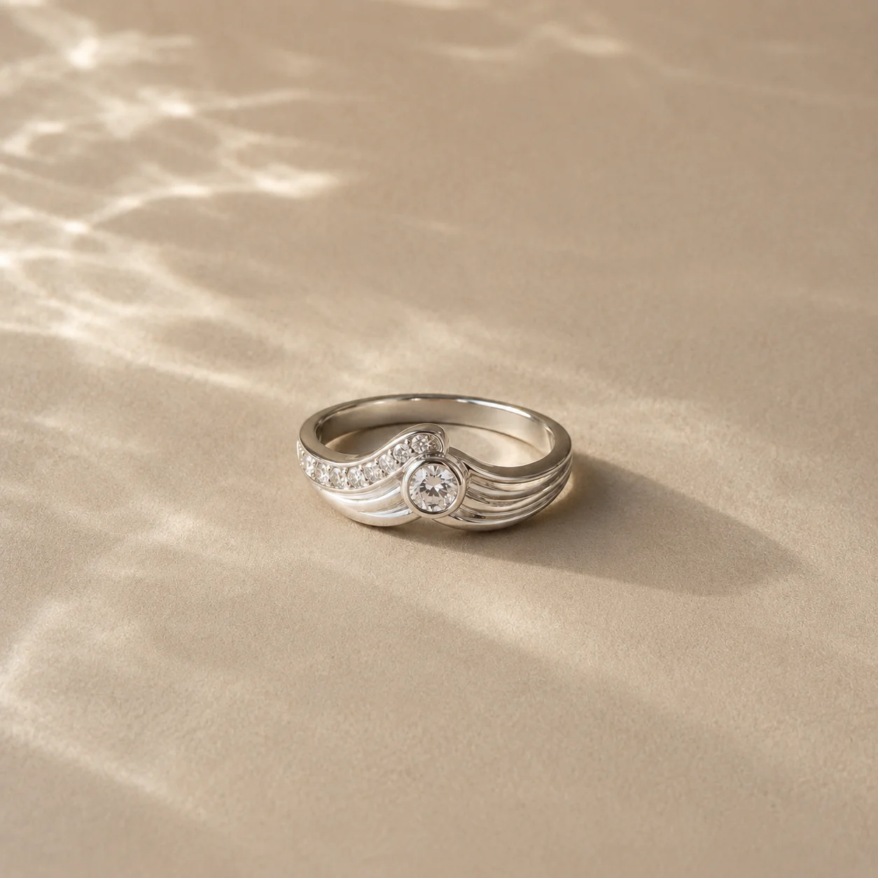 Aurielle Wave CZ Ring - Image 2