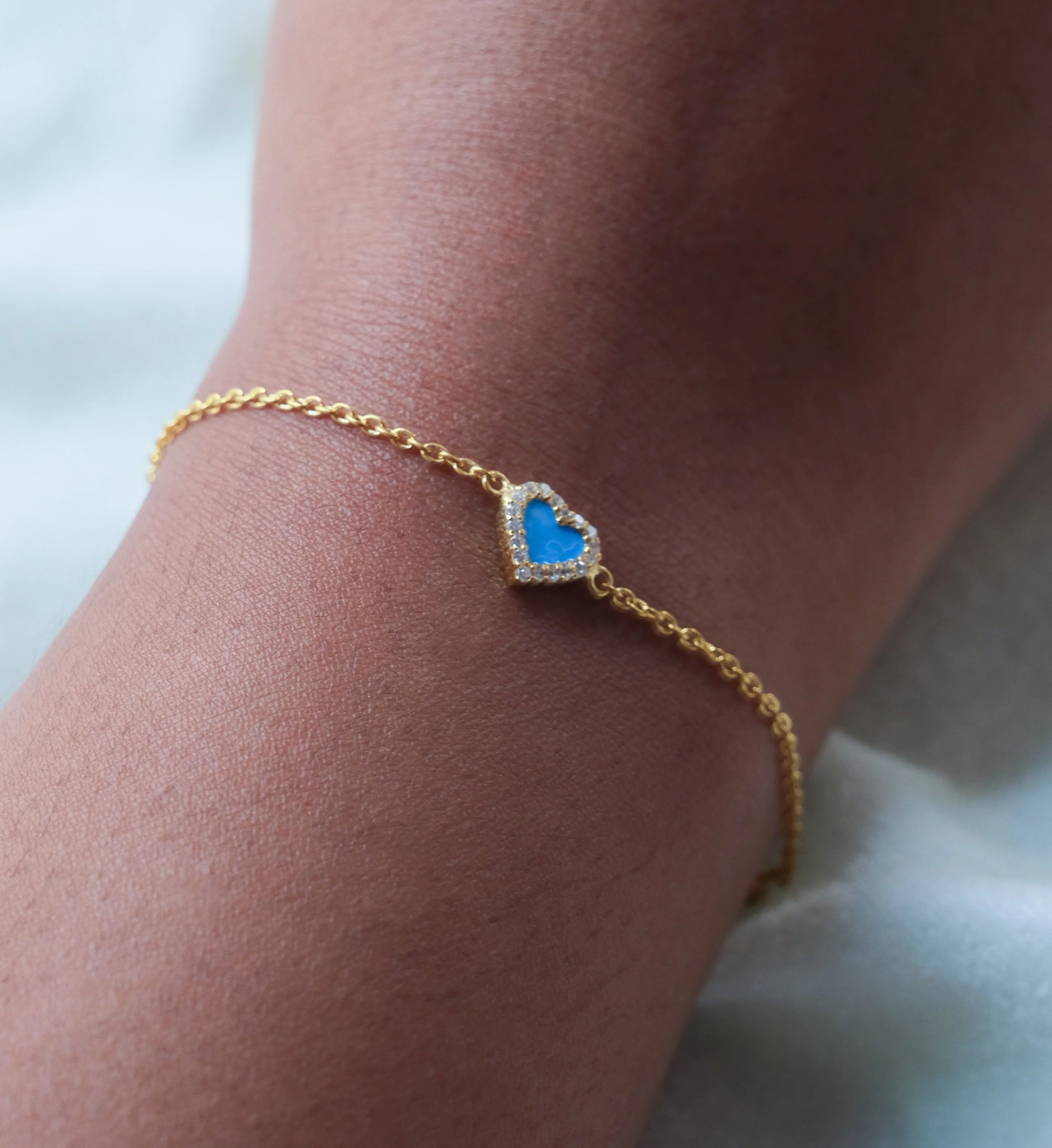Diamond Colored Heart Bracelet - Image 5