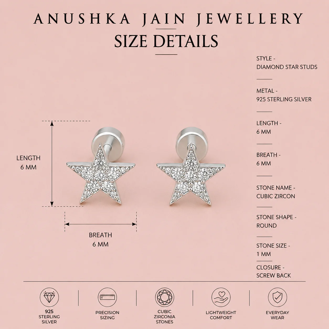 Diamond Star Studs - Image 4