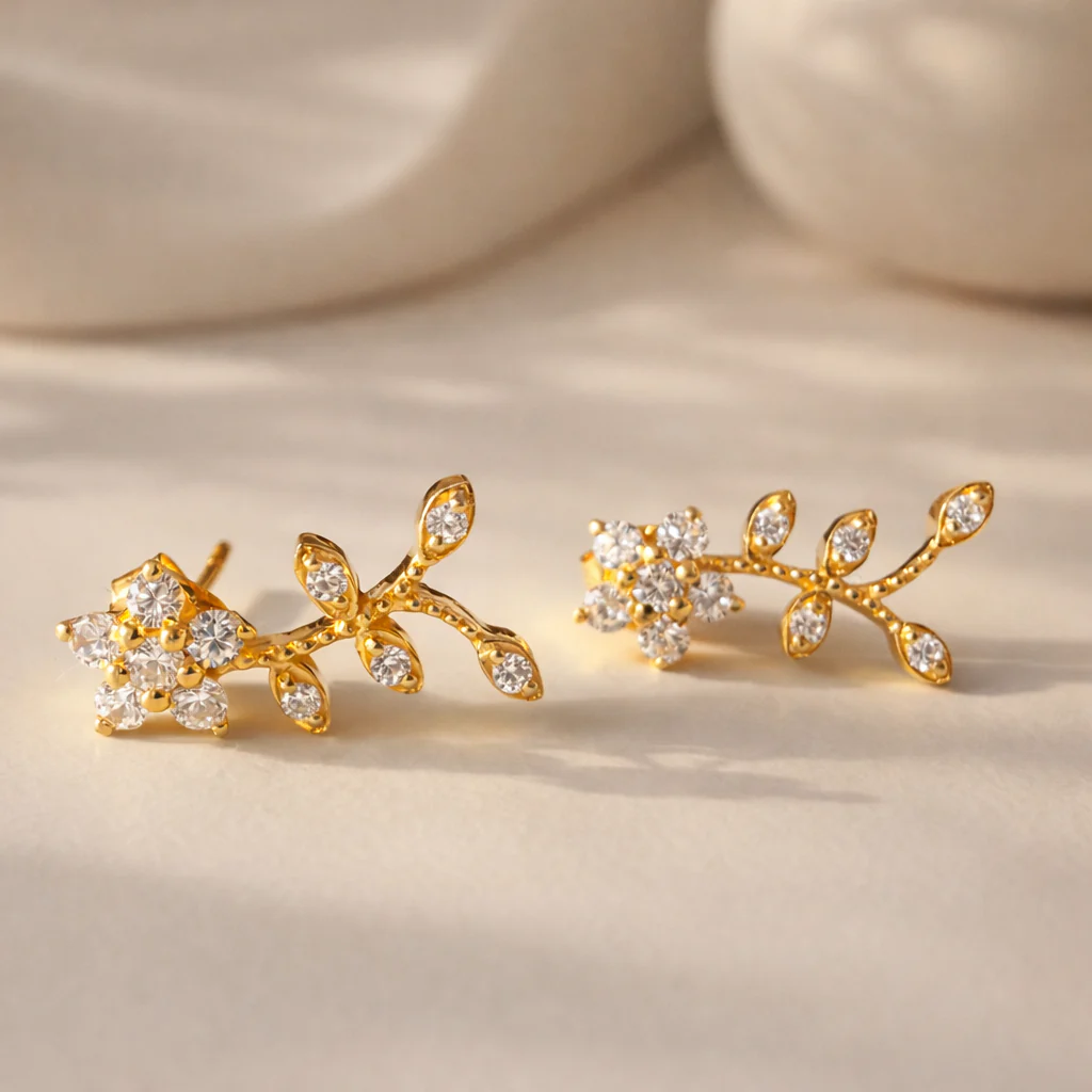Fluer Petal Diamond Studs - Image 2