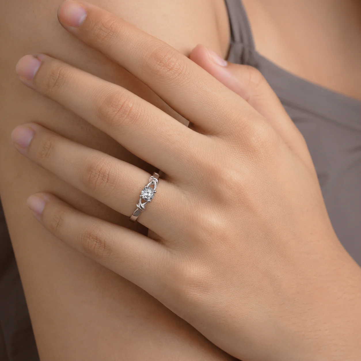 Luna Twist Solitaire Ring - Image 4