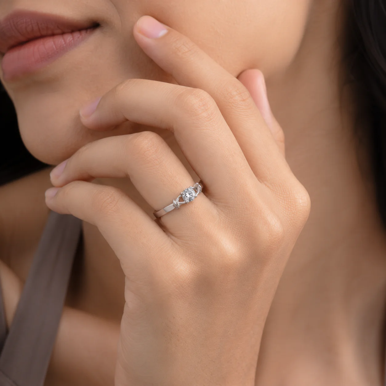 Luna Twist Solitaire Ring - Image 5