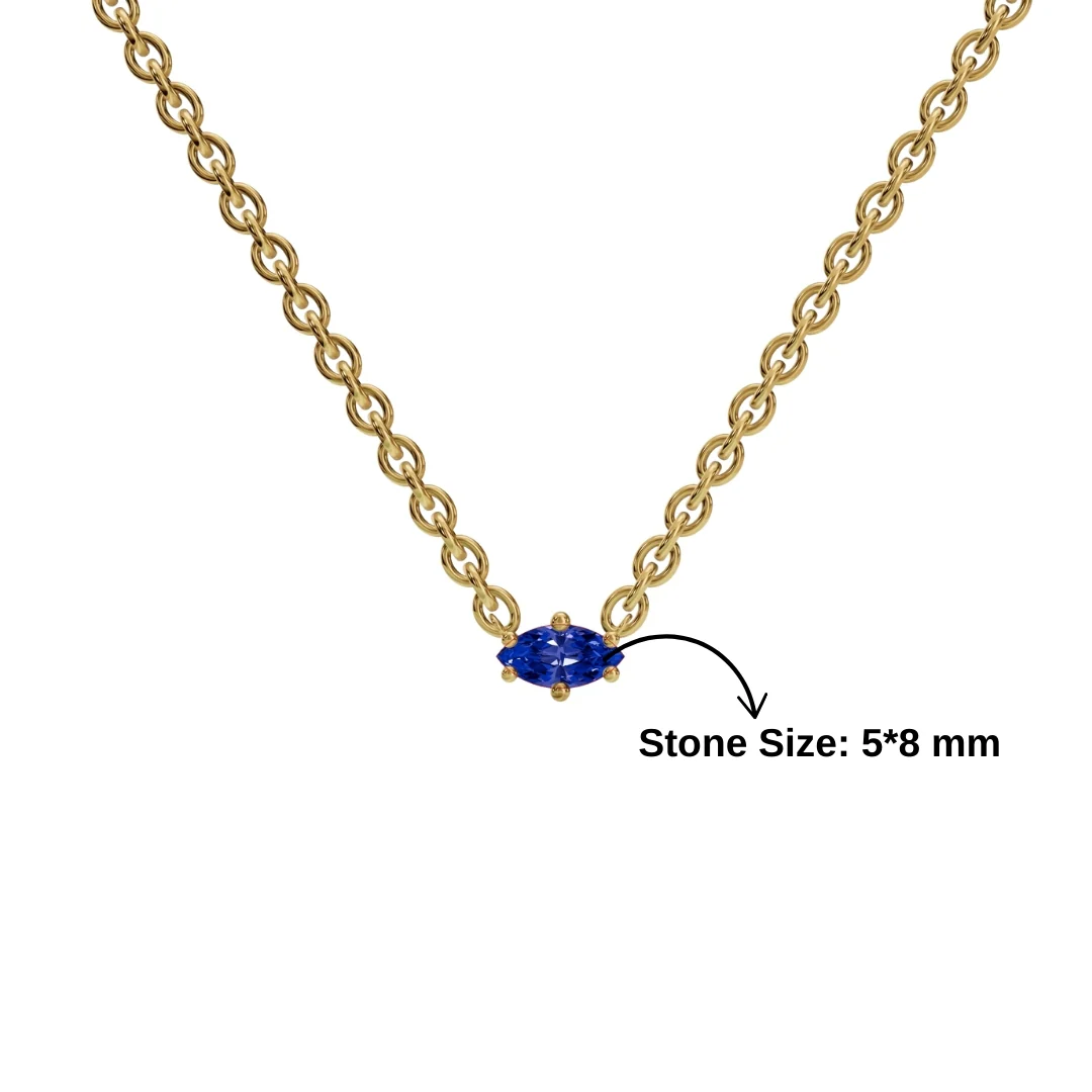 Marquise Sapphire Necklace - Image 5
