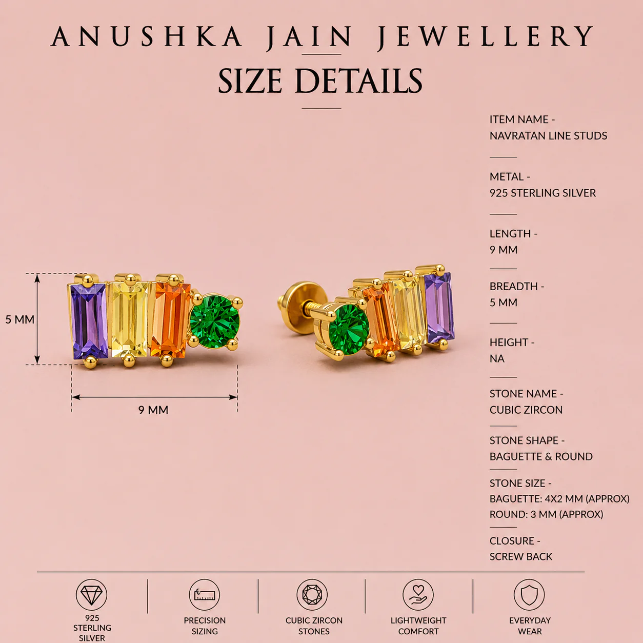 Navratan Line Studs - Image 4