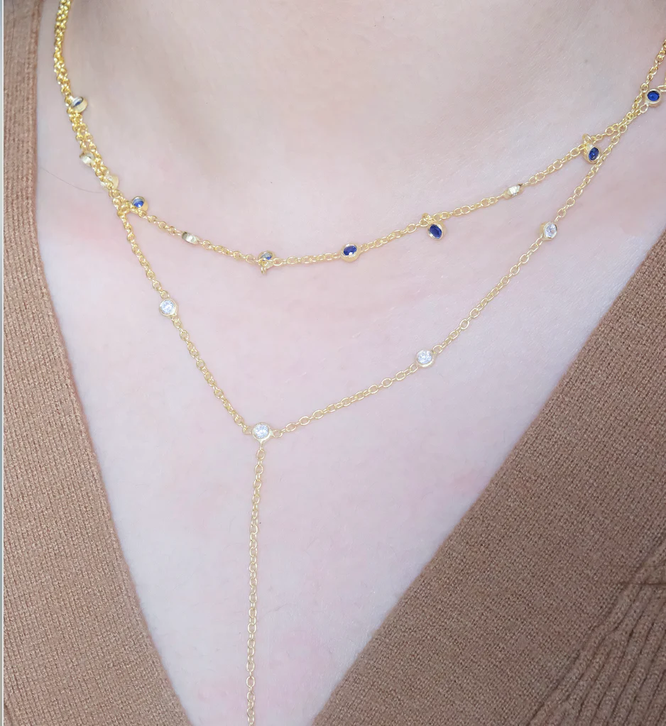 Sapphire Drop Necklace - Image 4